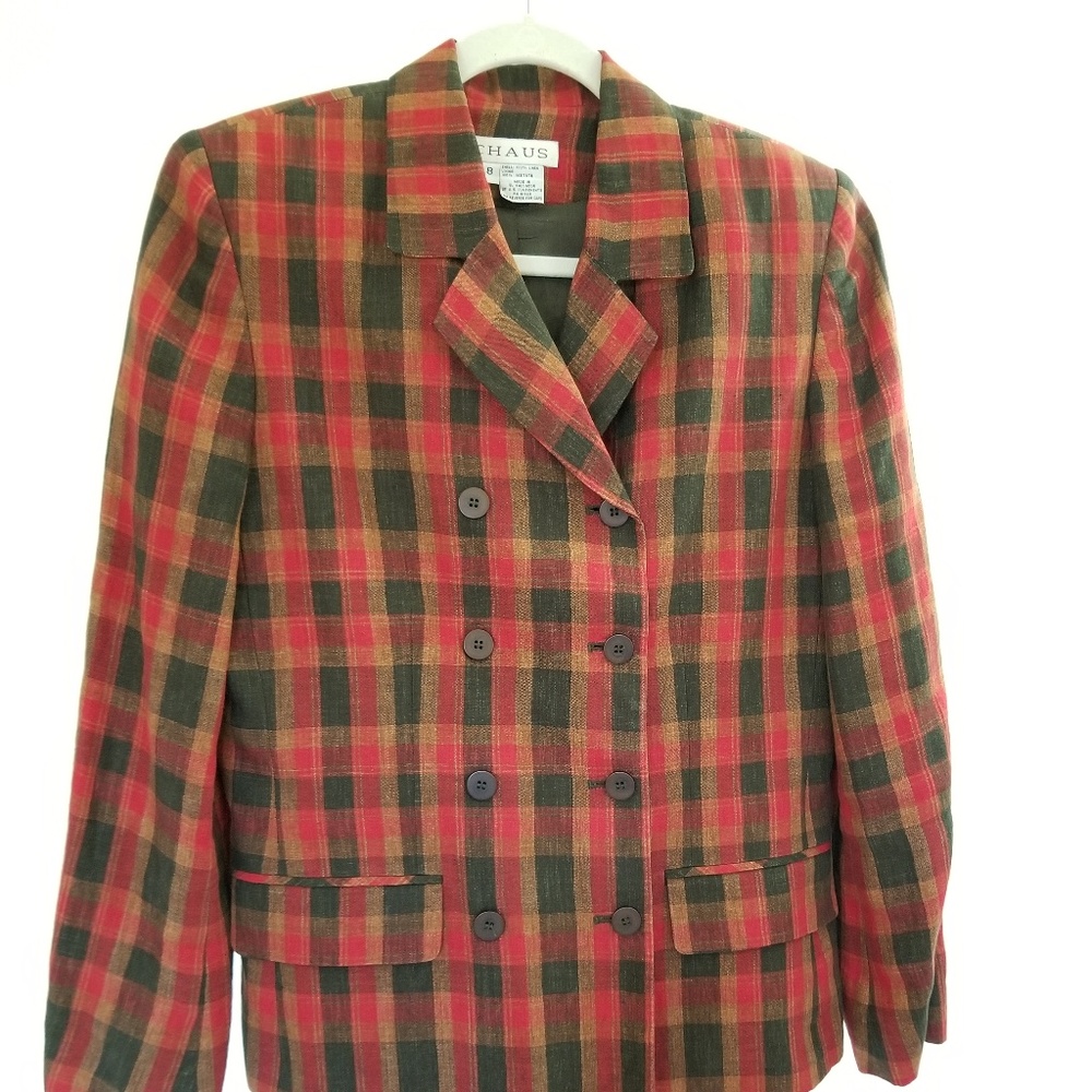 Vintage Plaid Blazer Chaus Size 8